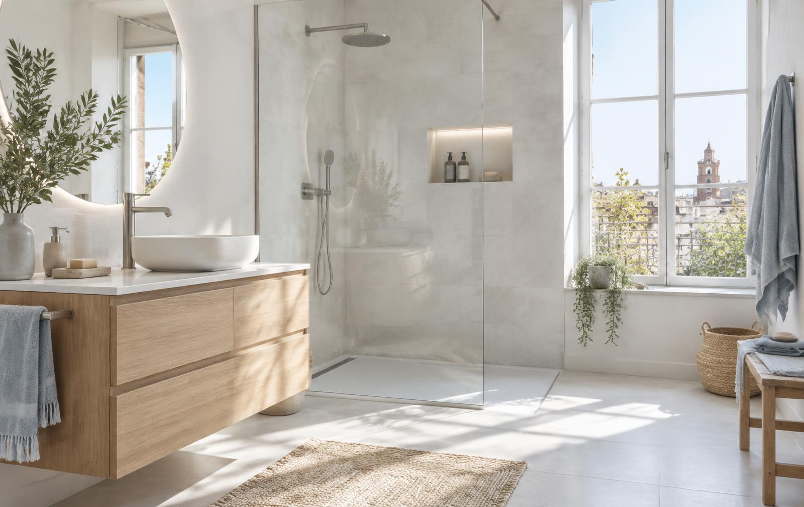 Salle de bain contemporaine à Toulouse